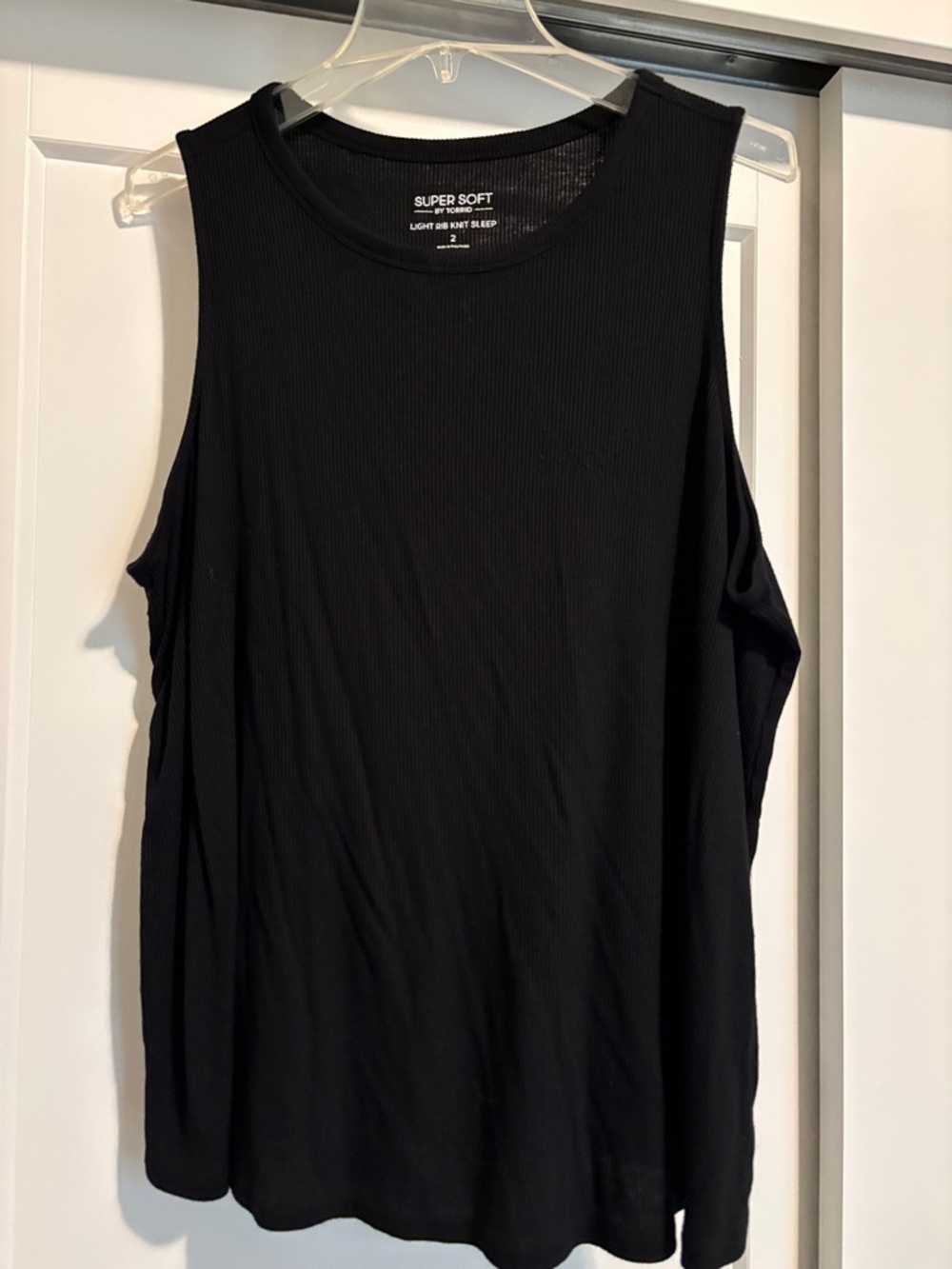 torrid super soft light rib knit sleep Black Ribbed Tank Top